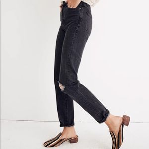 Madewell Perfect Vintage Jean in Roxstone Wash: Knee-Rip Edition black